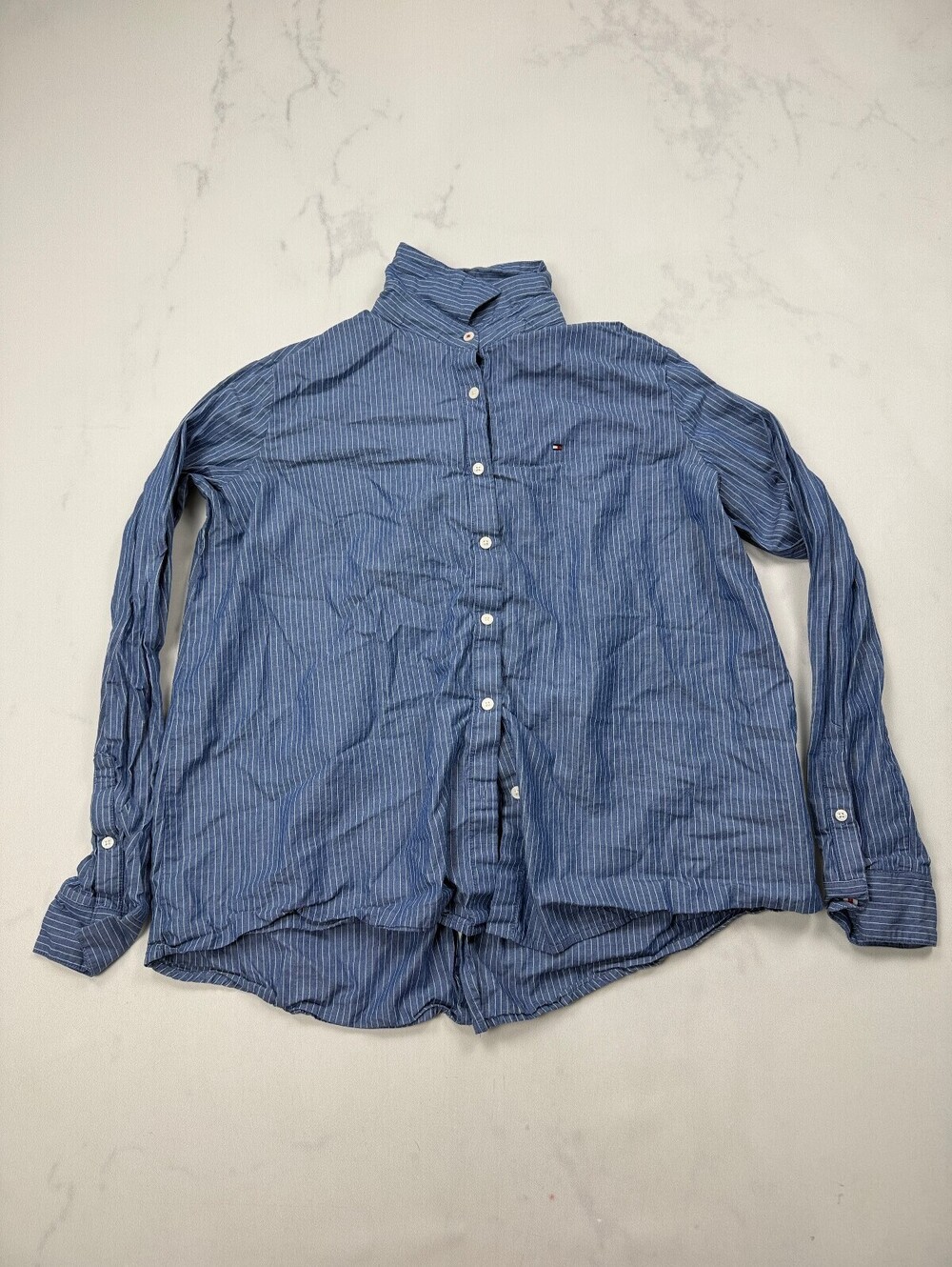 Tommy Hilfiger Blouse Blue 90s VTG Relaxed - Womens S/P